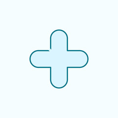 Fototapeta premium plus sign 2 colored line icon. Simple colored element illustration. plus sign outline symbol design from web icons set