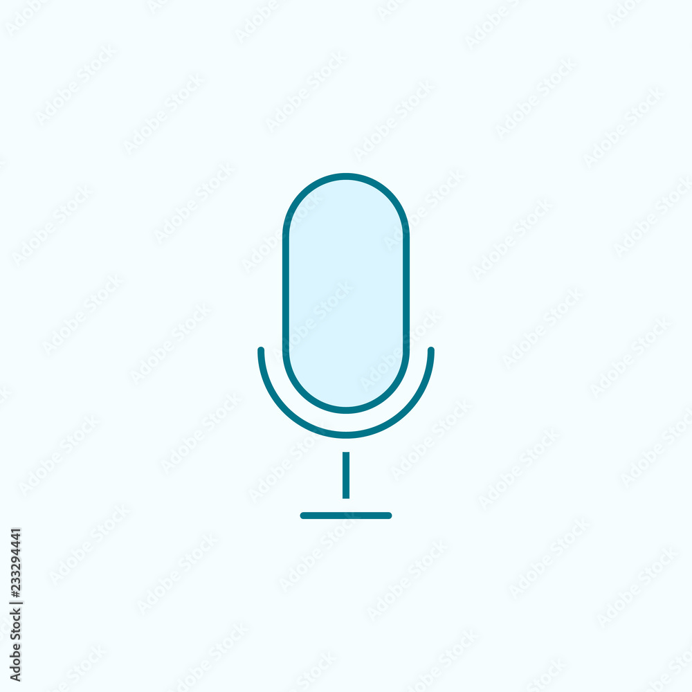 Poster microphone 2 colored line icon. simple colored element illustration. microphone outline symbol desig
