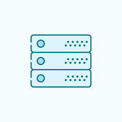 server 2 colored line icon. Simple colored element illustration. server outline symbol design from web icons set