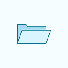 document folder 2 colored line icon. Simple colored element illustration. document folder outline symbol design from web icons set