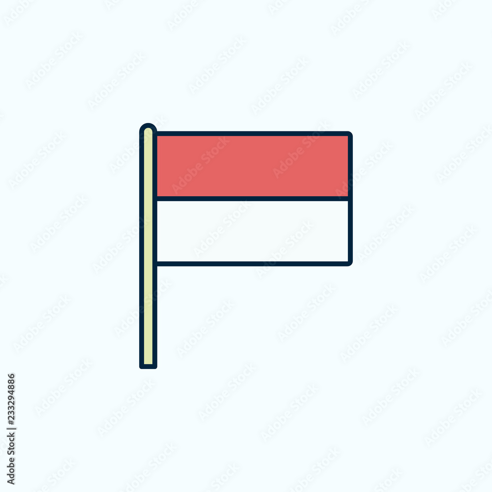 Poster monaco flag 2 colored line icon. simple colored element illustration. monaco outline symbol design f