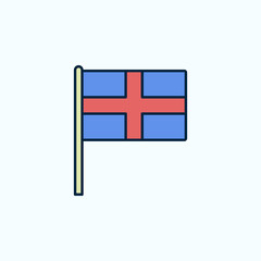 England flag 2 colored line icon. Simple colored element illustration. England outline symbol design from flags set