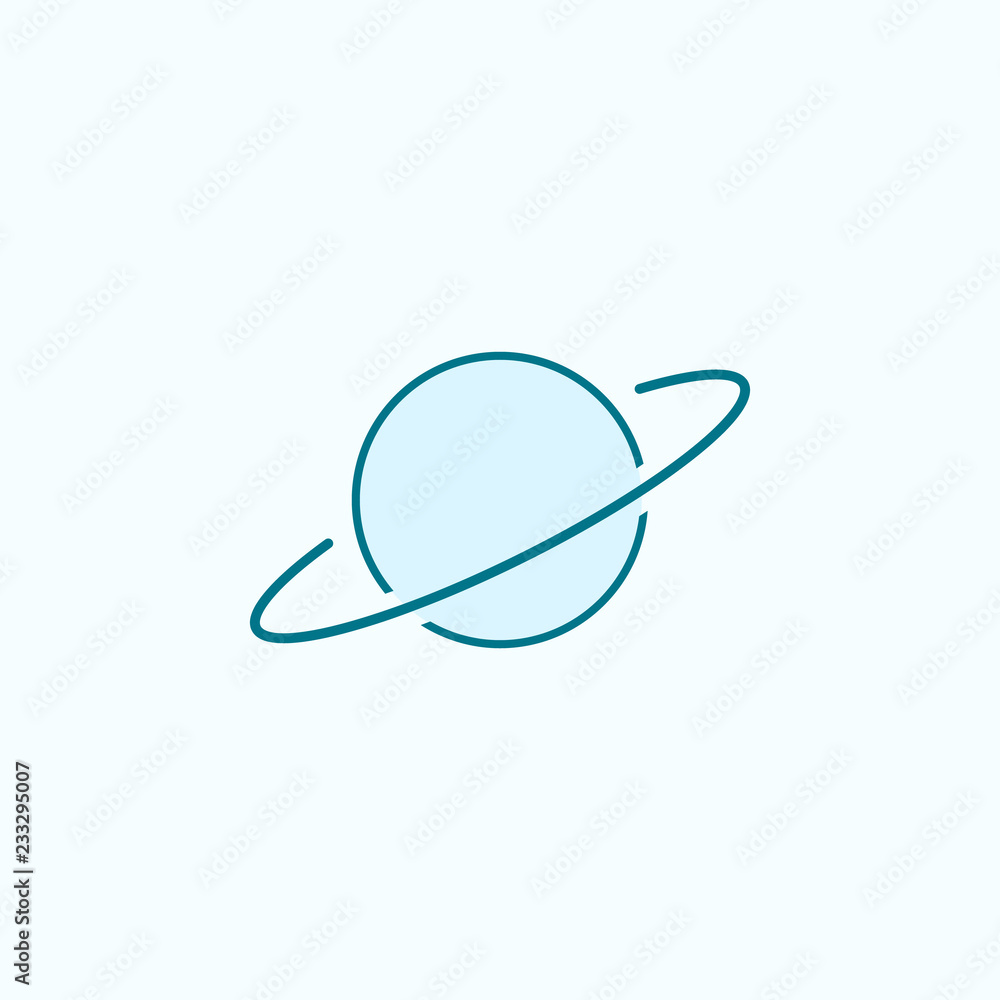 Poster saturn 2 colored line icon. simple colored element illustration. saturn outline symbol design from s
