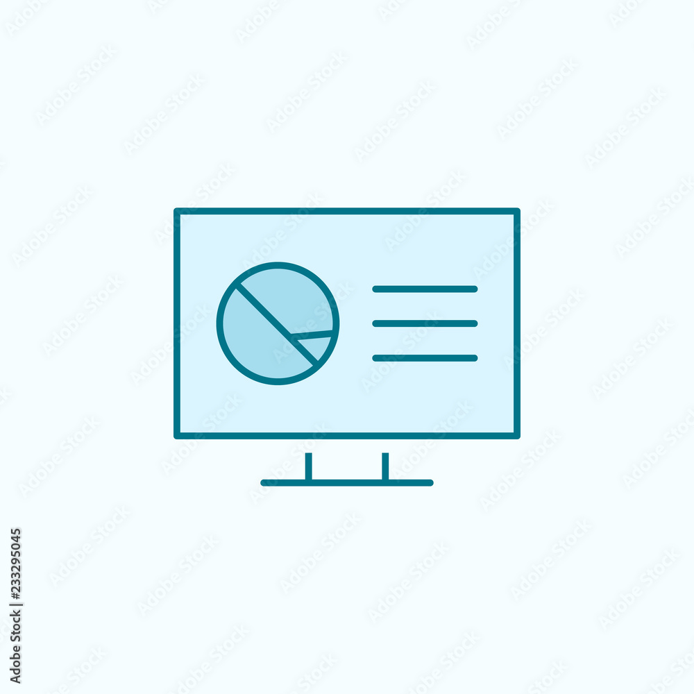 Poster monitor report 2 colored line icon. simple colored element illustration. monitor report outline symb