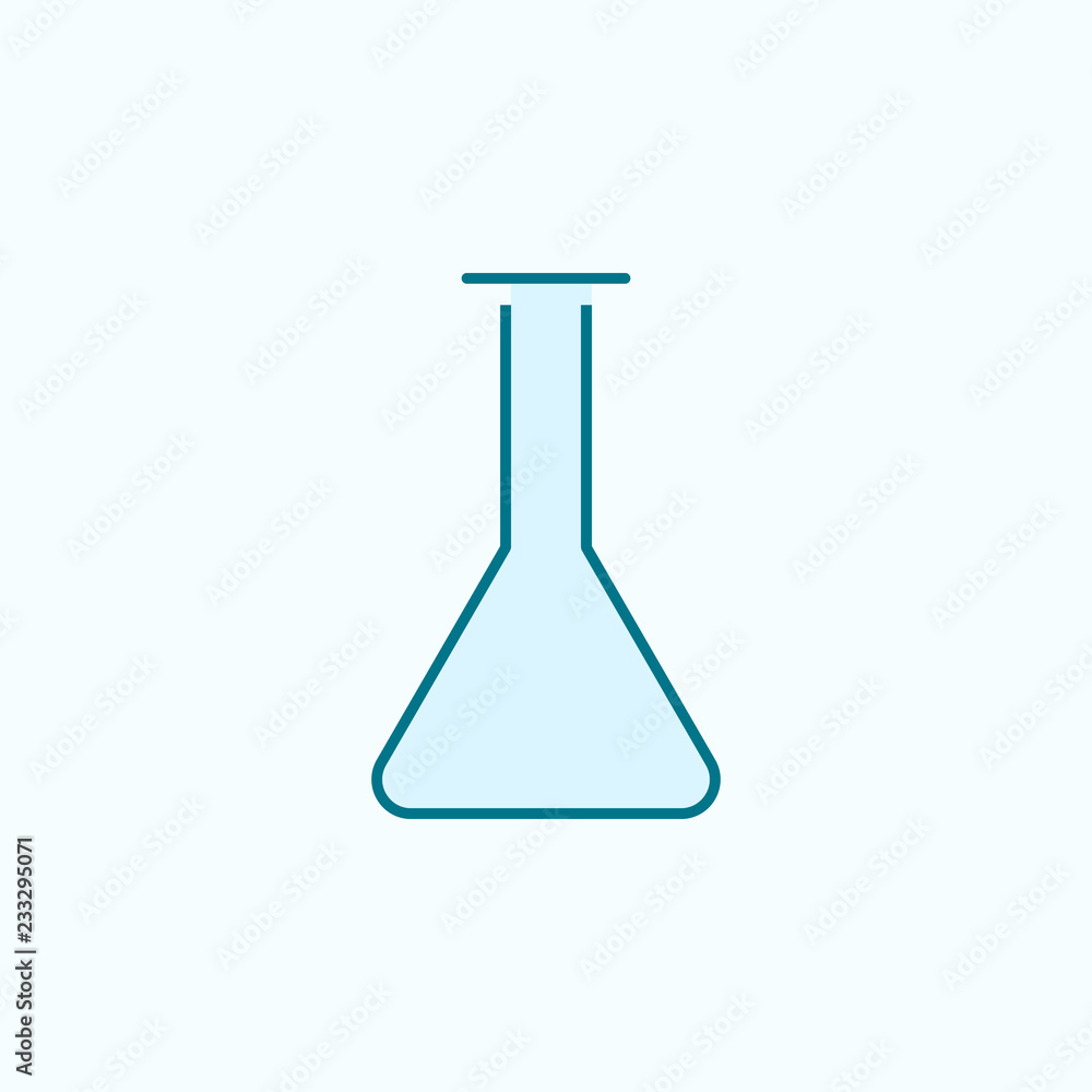 Aufkleber flask 2 colored line icon. simple colored element illustration. flask outline symbol design from sci