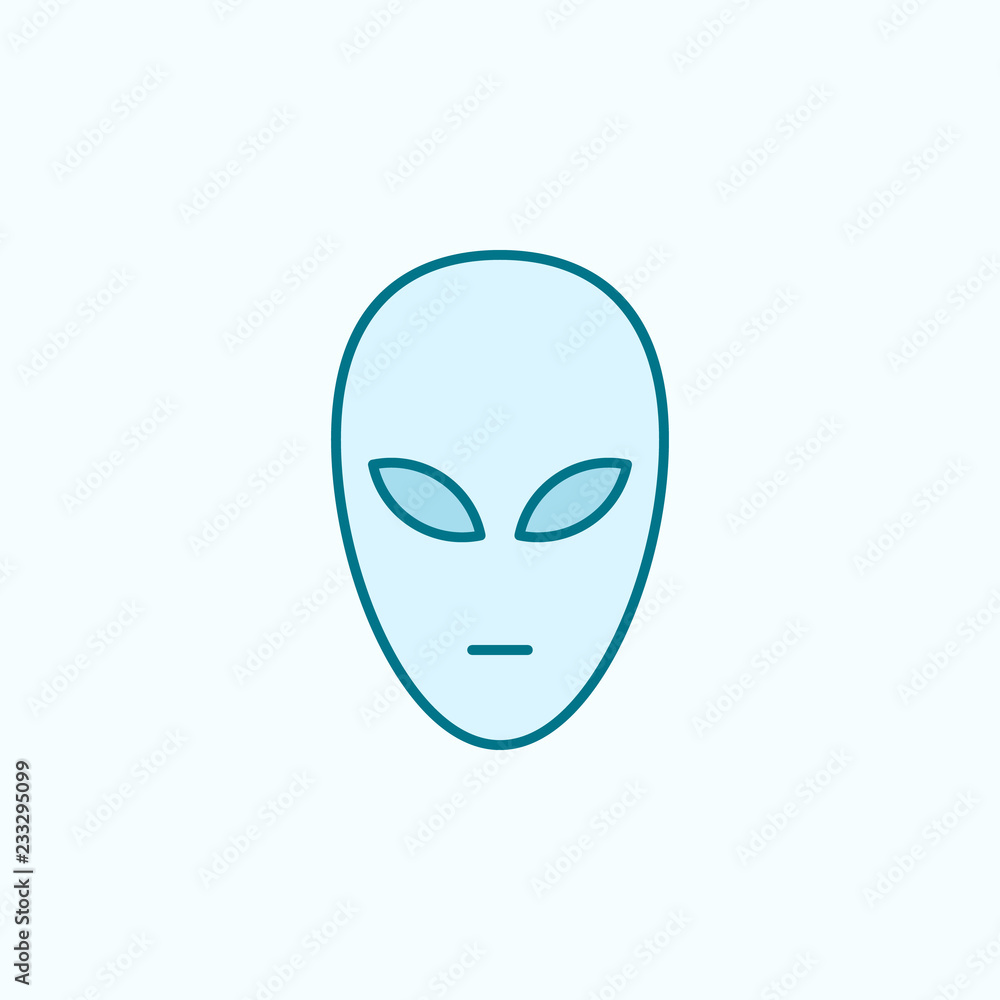 Poster alien 2 colored line icon. simple colored element illustration. alien outline symbol design from sci