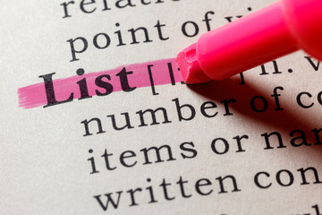 definition of list