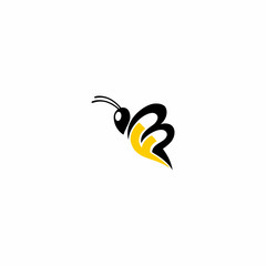 FB F B Initial Green Yellow Bee Logo Vector