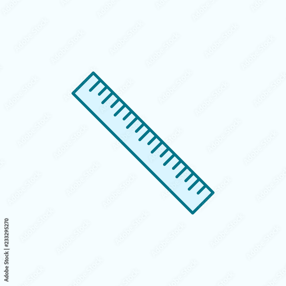Poster ruler 2 colored line icon. simple colored element illustration. ruler outline symbol design from sci