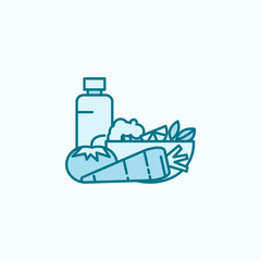 healthy food 2 colored line icon. Simple colored element illustration. healthy food outline symbol design from canser set