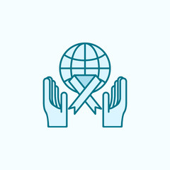 World Cancer Day 2 colored line icon. Simple colored element illustration. World Cancer Day outline symbol design from canser set
