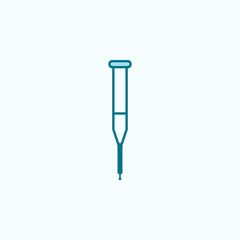 crutch 2 colored line icon. Simple colored element illustration. crutch outline symbol design from disabled set