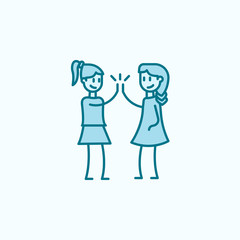 cheerful girlfriends 2 colored line icon. Simple colored element illustration. cheerful girlfriends outline symbol design from friendship set