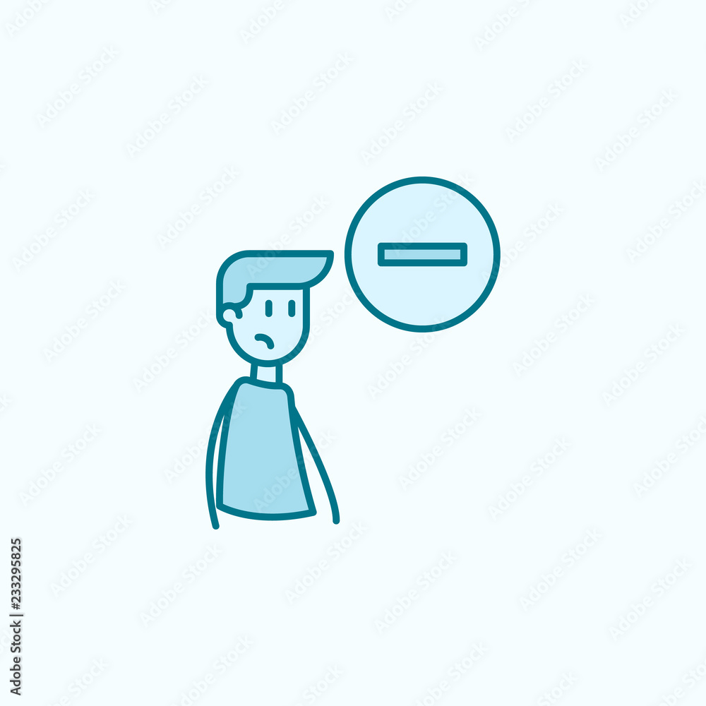 Poster deleting friend 2 colored line icon. simple colored element illustration. deleting friend outline sy