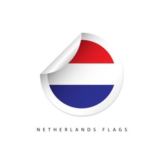 Netherlands Label Flags Vector Template Design Illustration