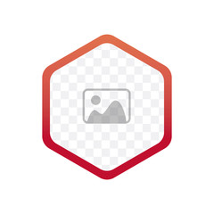 Modern pentagon shape or photo frame. Vector graphic design.