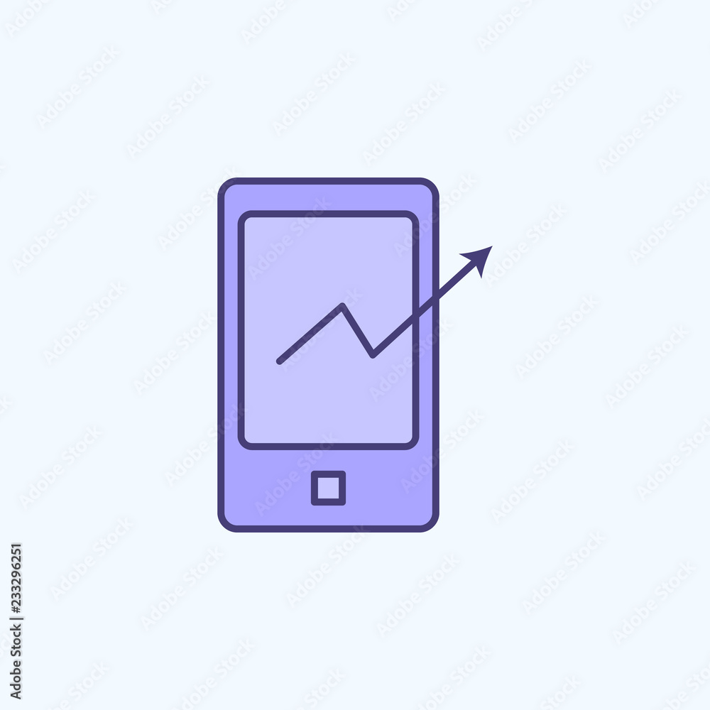 Poster mobile business 2 colored line icon. simple colored element illustration. mobile business outline sy