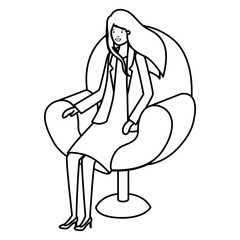 businesswoman sitting in chair avatar character