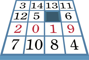 2019 年号 パズル 年賀状 パーツ