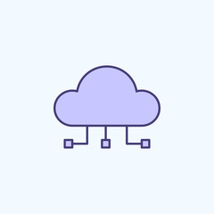 cloud computing 2 colored line icon. Simple colored element illustration. cloud computing outline symbol design from new technologies set