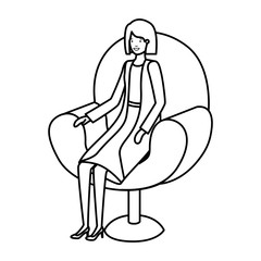 businesswoman sitting in chair avatar character
