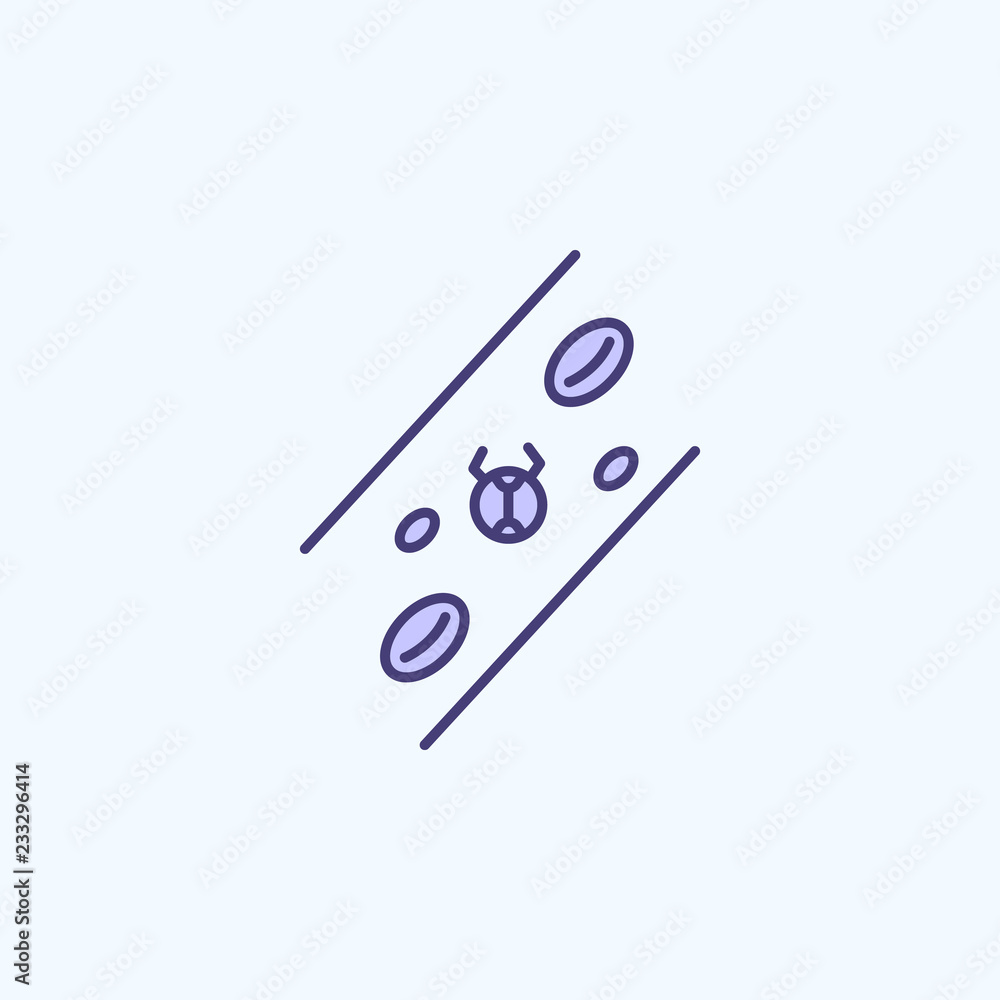 Poster microbial test 2 colored line icon. simple colored element illustration. microbial test outline symb