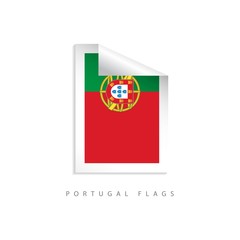 Portugal Label Flags Vector Template Design Illustration