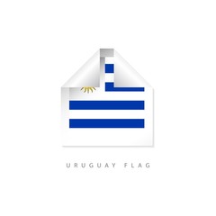 Fototapeta premium Uruguay Label Flags Vector Template Design Illustration