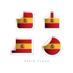 Obraz premium Spain Label Flags Vector Template Design Illustration