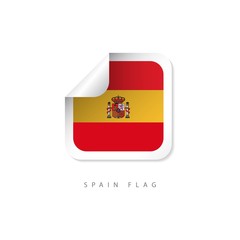 Spain Label Flags Vector Template Design Illustration