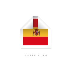Spain Label Flags Vector Template Design Illustration