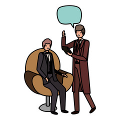 business men with speech bubble avatar character