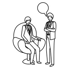 business men with speech bubble avatar character