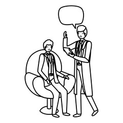 business men with speech bubble avatar character