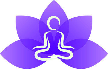 Yoga purple lotus leave