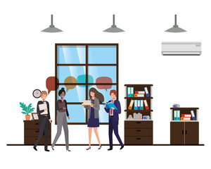 group of people business with speech bubble