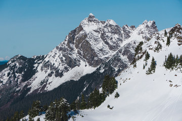 Beautiful Snowy Mountains in the Northern Cascades