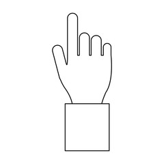 Obraz premium Hand pointing symbol black and white