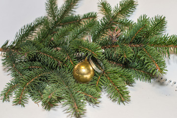 Interior of beautiful living room decorated for Christmas