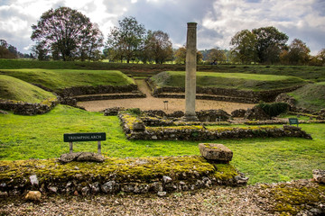 Roman Theatre at St Albans, Hertfordshire, England.