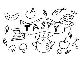 Food doodle art.