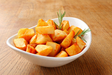 stock photo fried potatoes in a white plate