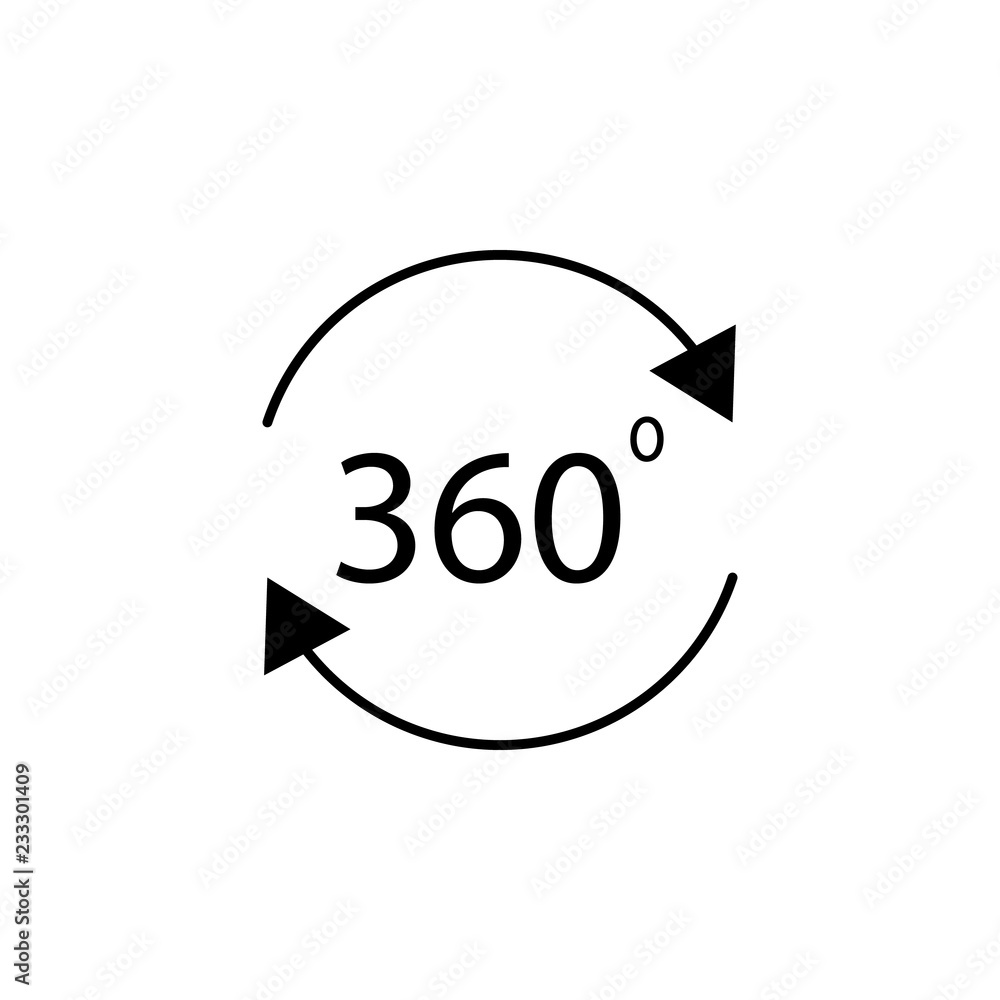 Poster 360 angle, arrows icon. element of technology icon for mobile concept and web apps. thin line 360 an
