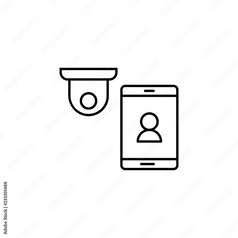 Poster camera, mobile phone icon. element of technology icon for mobile concept and web apps. thin line cam