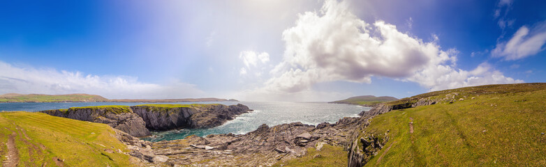 Beautiful panoramic landscape in Dursey Island