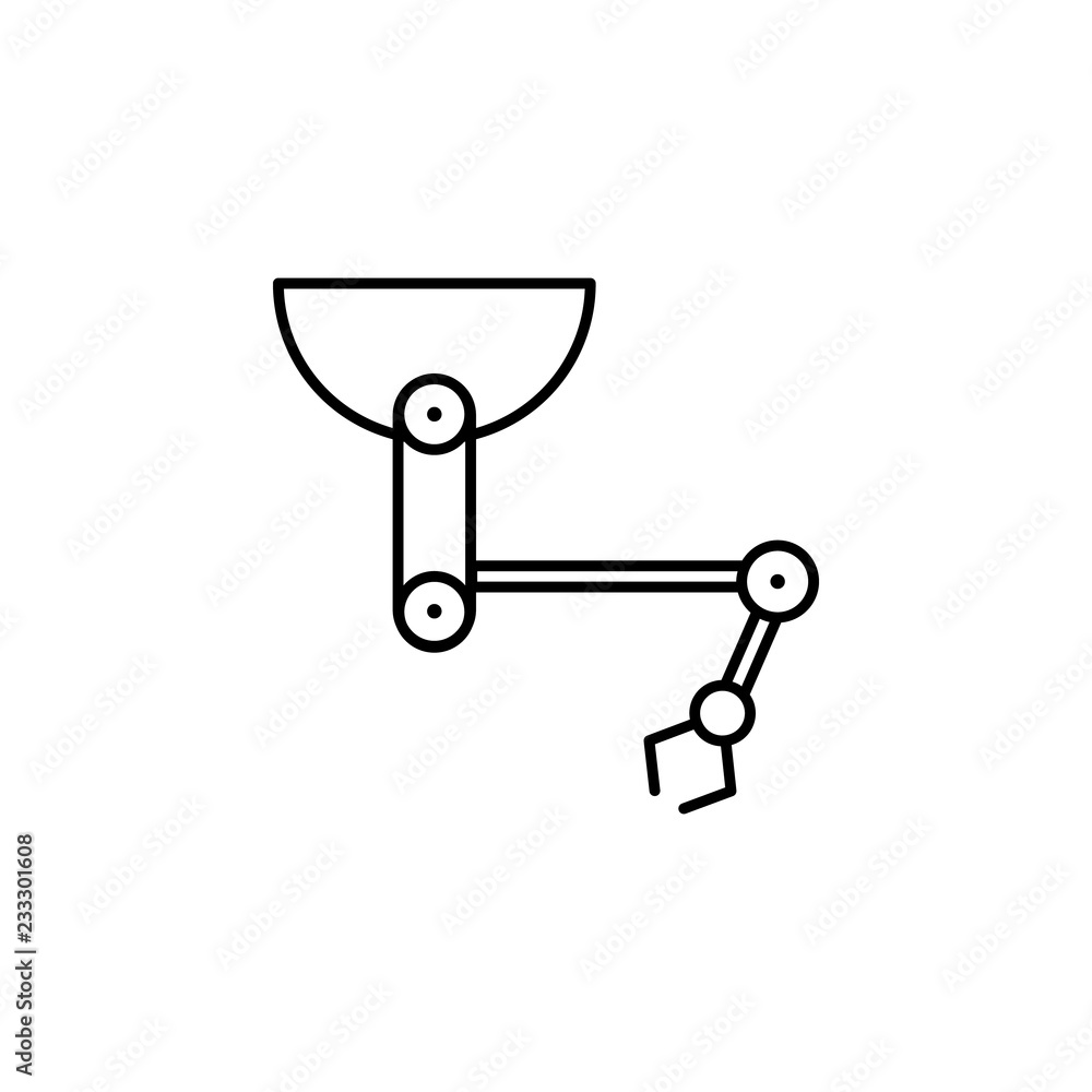 Poster industrial robot icon. element of technology icon for mobile concept and web apps. thin line industr