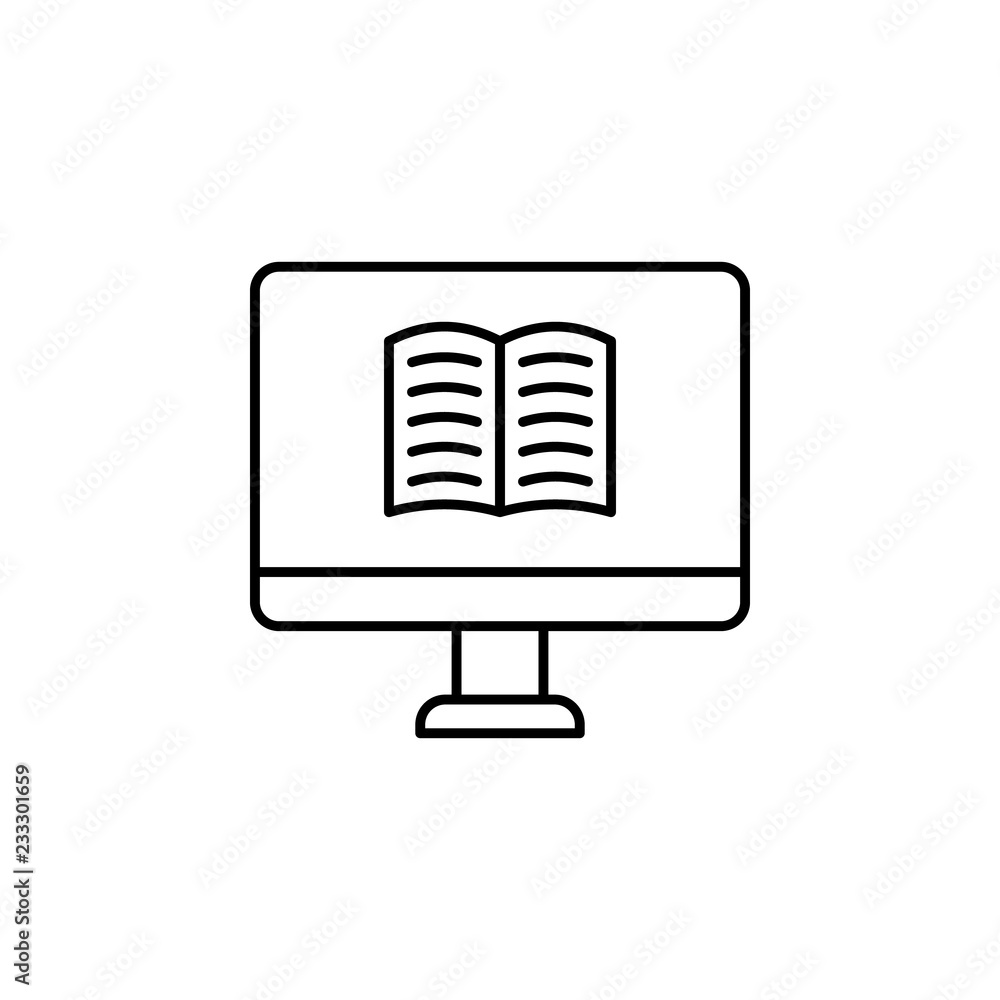 Aufkleber ebook, internet book icon. element of technology icon for mobile concept and web apps. thin line ebo
