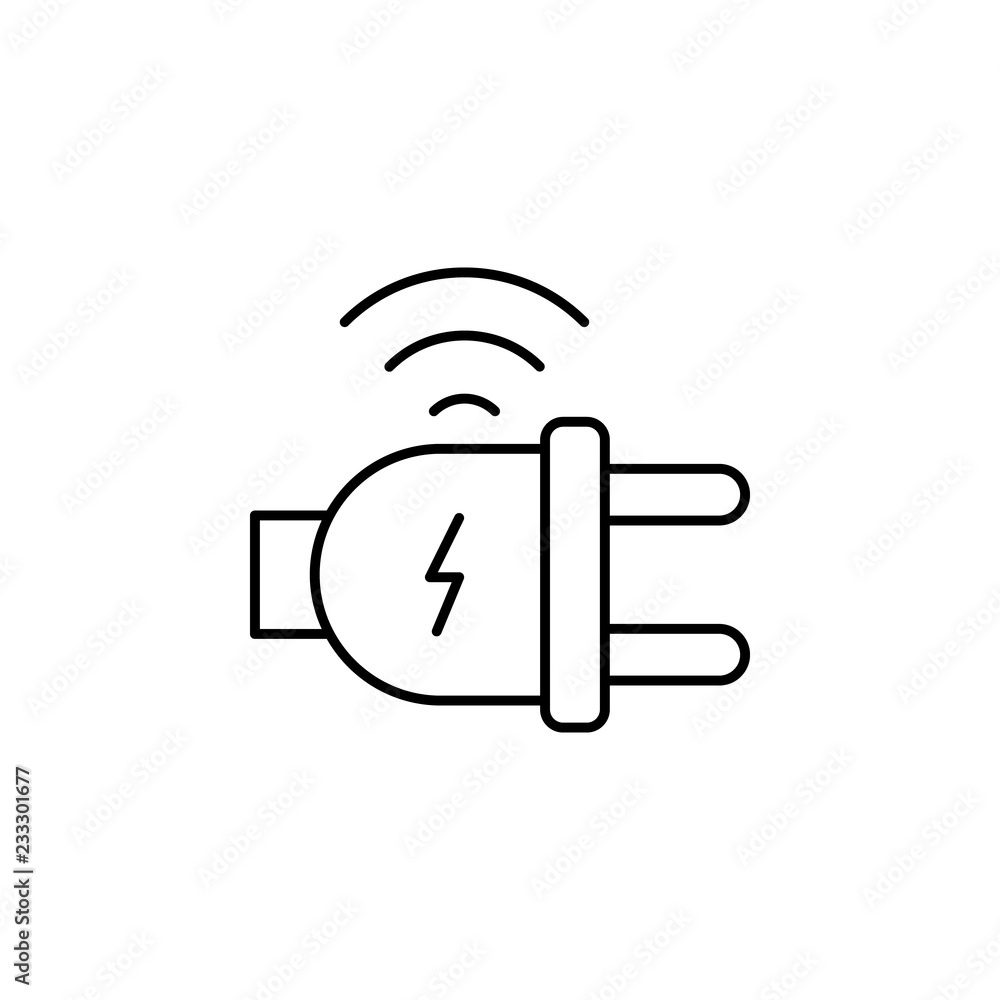 Aufkleber electric plug wifi, internet icon. element of technology icon for mobile concept and web apps. thin 