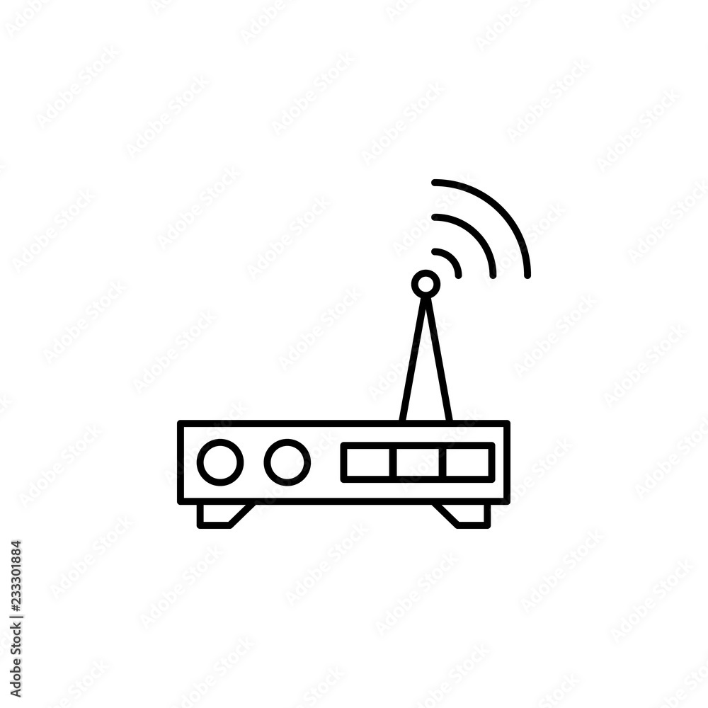 Poster modem, wifi icon. element of technology icon for mobile concept and web apps. thin line modem, wifi 