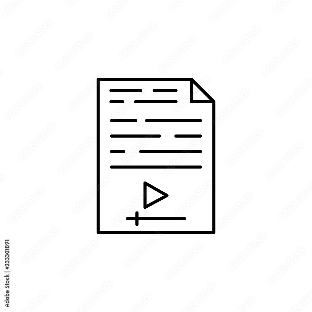 Poster online video icon. element of technology icon for mobile concept and web apps. thin line online vide